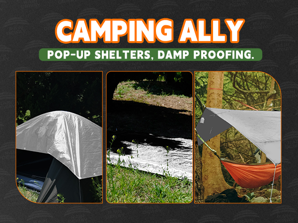 To be a ground cloth for tent or Easy to tarp up your tent; surface for your implements or plants;