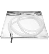 Mikikit Air Conditioner Drip Pan, Portable AC Drip Pan Stainless Steel AC Drain Pan with 6.5 FT D...