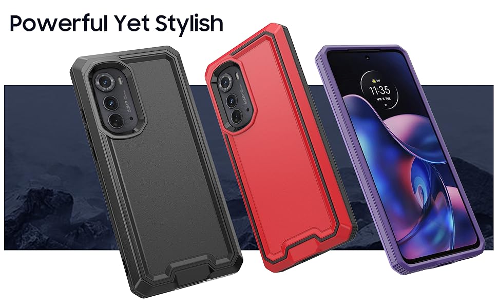 motorola edge 2022 case black red purple