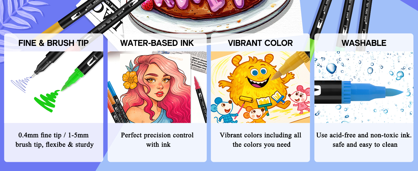brush tip marker set