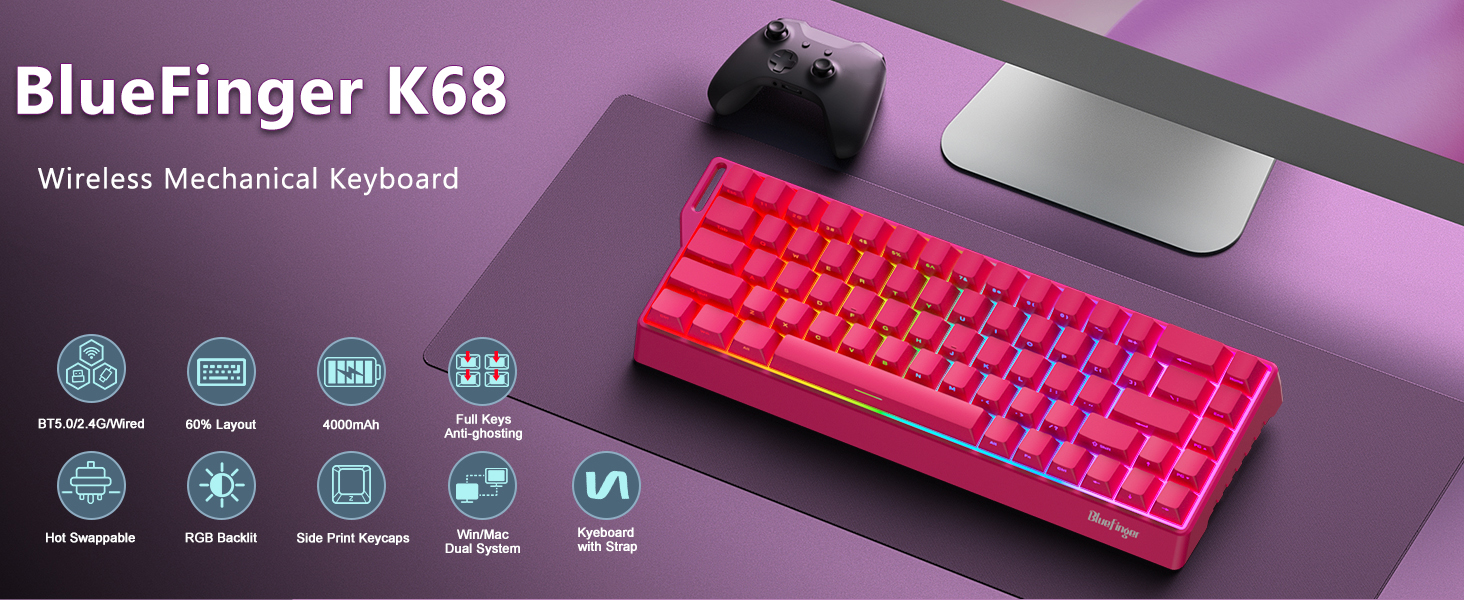 60 percent keyboard 60% percent keyboard Wireless keyboard Bluetooth keyboard
