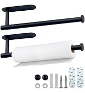 2 Pack Paper Towel Holder, Self Adhesive or Drilling Paper Towel Holder Under Cabinet, Stainless ...