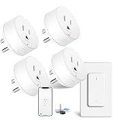 WiFi Smart Outlet Plug with Remote,GreenCycle 4 Electric Smart Plug with Remote,Compatible with A...