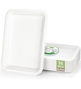 FEHHTO 50 Pack 14 Inch Disposable Food Trays, Large Paper Plates Heavy