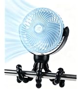 funbliss Portable Stroller Fan,4000mAh Rechargeable | 21H Ultra-long Battery Life, Upgraded Reinf...