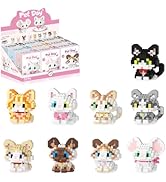 QISHOUTING Party Favors 9 Packs Mini Cats Building Blocks, 9 Styles Small Cute Cat Building Set,M...