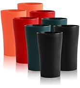 hunnycook 8 PCS Plastic Cups Reusable(13.5 oz), Unbreakable plastic drinking glasses, Plastic Tum...