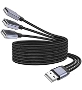 KAYQINHO USB Y Splitter, 3.3FT USB A Male to 3 Female Extension Cable, USB Splitter 1 in 3 Out Su...