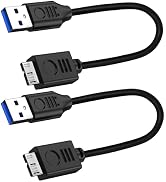 LANMINGLEL USB 3.0 Type A Male to Micro B Cable, Short Micro USB 3.0 Cord, 5 Gbps External Hard D...