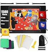 Bofoho Jigsaw Puzzle Mat Roll Up 46" x 26" for 1000 1500 Pieces, Portable Saver Pad with Non-Slip...