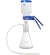 LVDALAB Lab Vacuum Filtration Distillation Apparatus, Borosilicate Glass Vacuum Filtration Assemb...