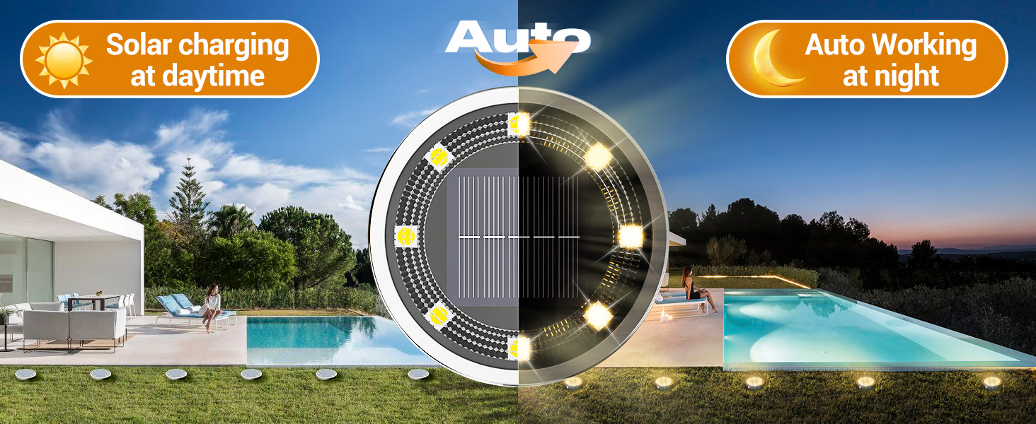 disc solar lights outdoor