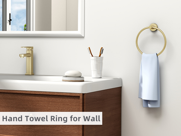 brushed gold hand towel ring