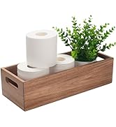Toilet Tank Basket, Toilet Paper Basket for Back of Toilet Tank Top, Acacia Wood Bathroom Storage...