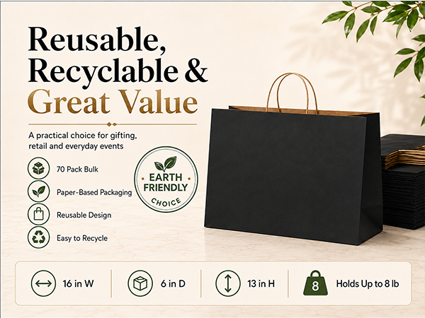 black kraft paper bags