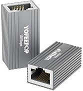 RJ45 Ethernet Coupler, 10Gbps Network Cable Extender for Cat8/7/6/5, Female to Female, Aluminum A...