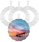 Sublimation Wind Spinner Blanks: Wind Spinners for Yard and Garden 4 Pack 8 Inch Double Sided Cir...