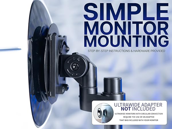 ultrawide monitor mount single arm heavy duty tilt swivel rotate desk clamp vesa adjustable