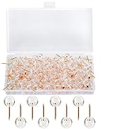WenTao 150PCS Push Pins, Rose Gold Map Thumb Tacks, Large Size Pins Rose Gold Steel Point and Tra...