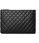 DORIS&JACKY Quilted Envelope Clutch Purse for Women, Large Soft Lambskin Designer Hand- Carry Eve...