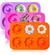 SmartKitch Silicone Donut Pan 3pcs Non-Stick Doughnuts Baking Pans for Donuts, 6 Cavity Heritage ...