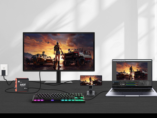 Stream dockplay for Sumsung via 2-in-1 switch dock & capture card