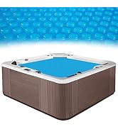 Spa and Hot Tub Cover - 7 × 7 FT 16-mil Square Hot Tub Thermal Insulation Solar Blanket Bubble Co...