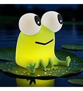 YISUN Frog Night Light for Kids, Soft Silicone Nursery Night Lamp Rechargeable LED Bedside Lamp w...