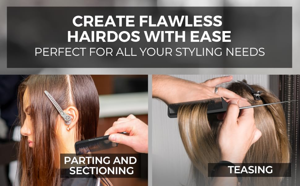 Hair Stylist’s Comb for parting and sectioning, Teasing, Blow Drying, Straightening