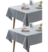 Demetex 2 Pack Tablecloth Rectangle Table Cloth for Rectangular Tables 6ft Dining Table Cover Wri...