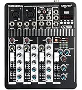 Professional 4-Channel DJ Audio Mixer for Karaoke & Podcasting, Bluetooth Mixing Console with USB...