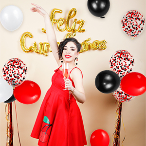black red balloons for party decorations