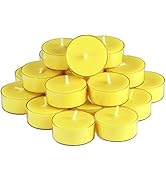 DEYBBY Natural Lemon Scented Soy Wax Tealight Candles Bulk, Aromatherapy Luxury Tea Candle Set of...