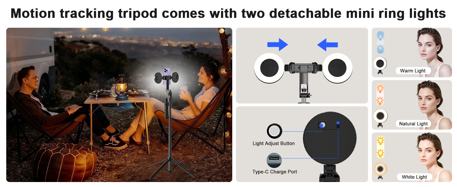 auto face tracking tripod 360 rotation with stand