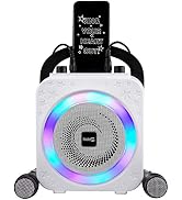 RockJam 10 Watt Rechargeable Bluetooth Karaoke Machine with Two Mics, Black