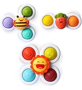 ALASOU 3PCS Pop Suction Cup Spinner Toys for 1 Year Old Boy Girl|Novelty Spinning Tops Toddler St...
