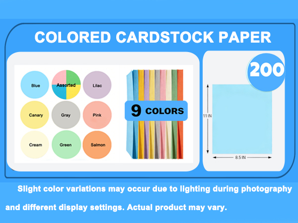 Colored Copy Paper 8.5 x 11