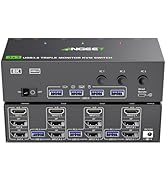 KVM Switch 3 Monitors 3 Computers 8K@60Hz, ANGEET HDMI + 2* Displayport Triple Monitor KVM Switch...