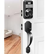 Zowill Keyless Entry Door Lock Set, Electronic Keypad Deadbolt with 2 Handles, Matte Black