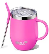 Mollcity Kids Tumbler with Handle 12 oz Insulated Cup with Leak Proof Lids and Straws-Reusable St...