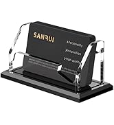 SANRUI Black Business Card Holder for Desk 1 Slot , Clear Acrylic Horizontal Name Card Stand for ...