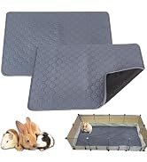 2-Pack 24”x18” Washable Guinea Pig Cage Liner - Reusable & Anti-Slip Guinea Pig Bedding, Instant ...
