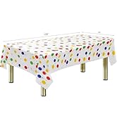 KAshack Plastic Table Cloth Disposable 108” x 54” Rectangle Colorful Balloons Tablecloths for Hap...