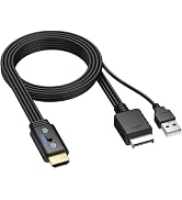 CAMWAY PS2 to HDMI Converter - 4:3/16:9 Conversion 1080P AV to HDMI Adapter Male Cable for PS1/PS...