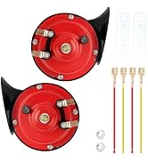 2PCS 12V Loud Car Horn with Installation Tools,Upgraded 300db Motorcycle Horn Stereoscopic Sound,...