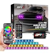 OPT7 Aura Pro Halo Accent Lights for 2008-2023 Dodge Challenger with App & Remote Control, Car Ne...