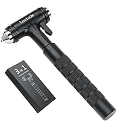 Luxtude Car Safety Hammer, Window Breaker Seatbelt Cutter, Fireproof 3-in-1 Emergency Escape Tool...