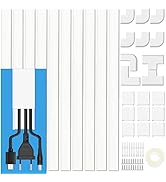 Cord Cover Raceway Kit - 157" Paintable Cable Concealer, Wire Hider for TV Wall Mounting and Wire...