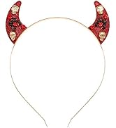 Halloween Headband For Woman Glitter Devil Horn Headband Cosplay Hair Hoop Accessories