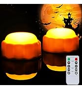 Homemory Halloween Bright LED Pumpkin Lights with Remote Control and Timers, Jack O’ Lantern Ligh...